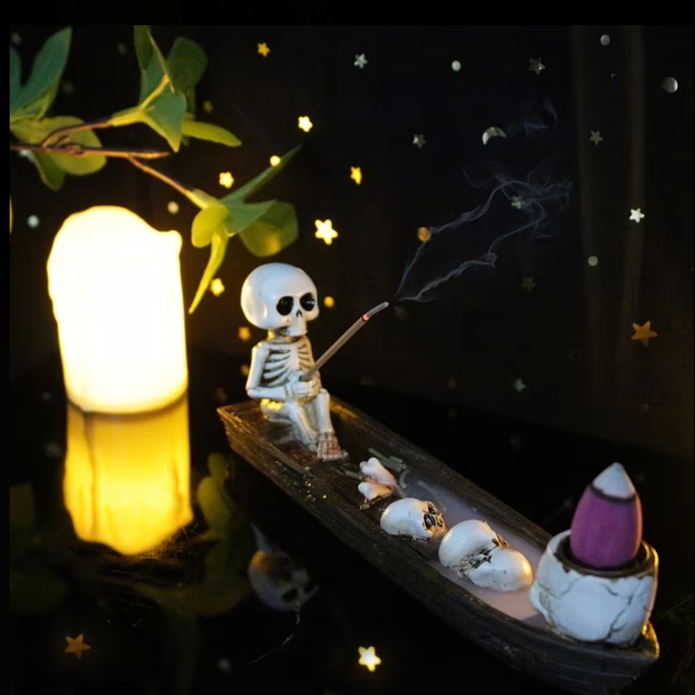 Skeleton Boat Incense Holder